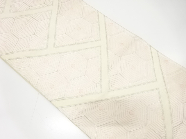 JAPANESE KIMONO / ANTIQUE FUKURO OBI / SILK / WOVEN KIKKO PATTERN